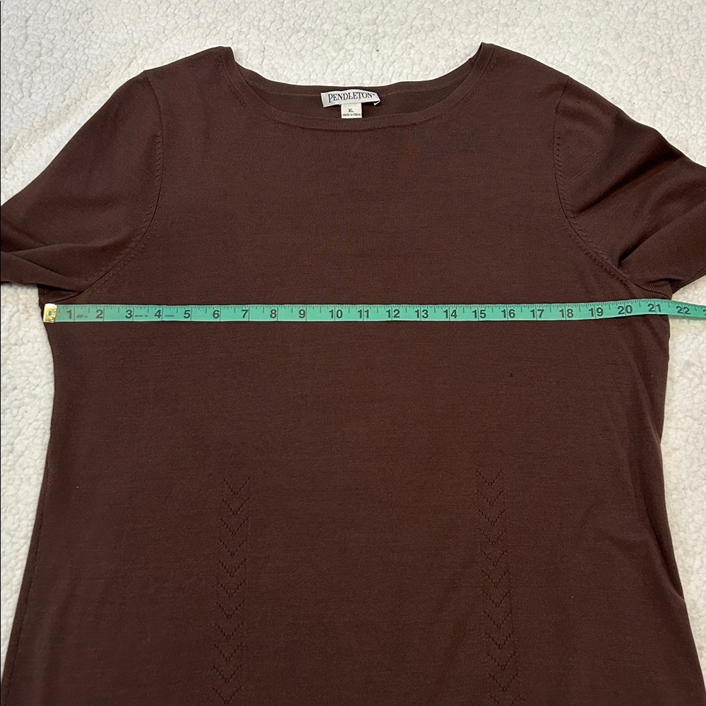 Pendleton Silk Blend 3/4 Sleeve Sweater size XL Brown Minimalist Neutral - Picture 11 of 16